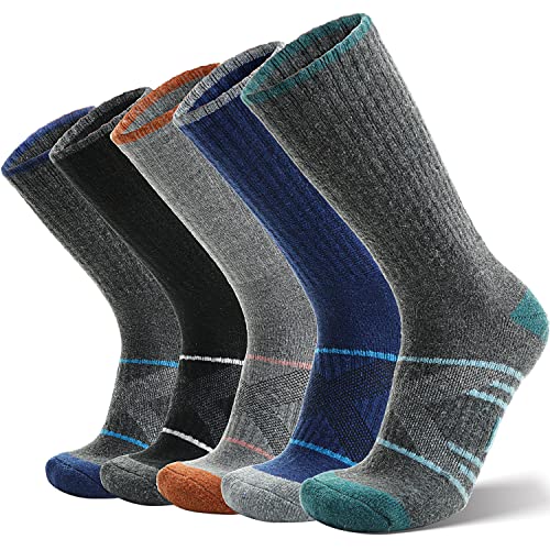 Antsang Merino Wool Hiking Socks - Crew Boot Work Socks for Men Women Large