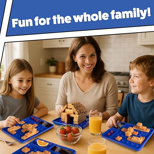 Building Brick Waffle Maker - Deluxe Black with 2 Plates for Fun Shaped Waffles