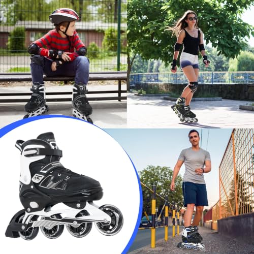 MammyGol Adult Inline Skates Black XXL Men9.5-12 Women10.5-13 Adjustable Beginner