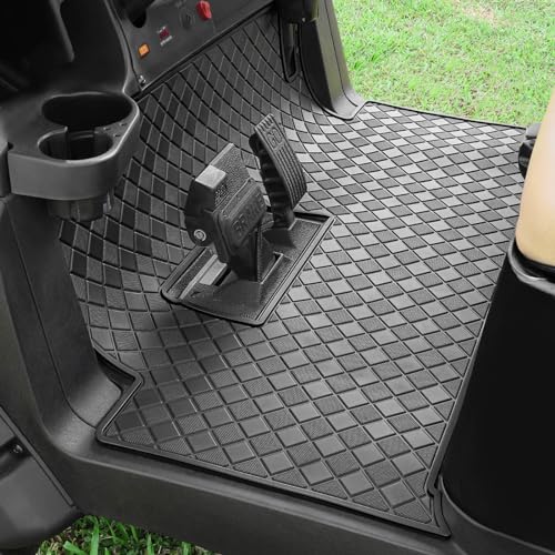 Golf Cart Floor Mat Rubber Full Coverage Black Trim for Club Car Precedent & Onward