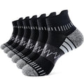 Ankle Compression Socks for Women Men Cushioned Athletic Running Socks - Large / Z-Black White (3 Pairs)