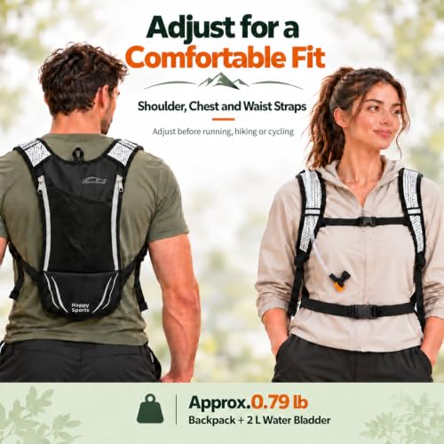 Black with Grey Zipper Hydration Pack 2L Water Bladder for Outdoor Sports