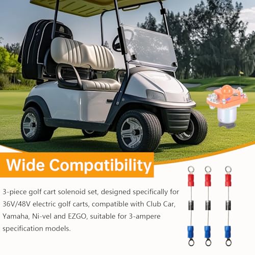 3 Pack 36V Golf Cart Precharge Resistor and Diode Set - 3 Amp Compatible