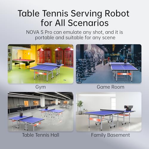 PONGBOT APP-Controlled Table Tennis Robot with 264 Training Drills, Spin & Speed Customization, 150-Ball Capacity
