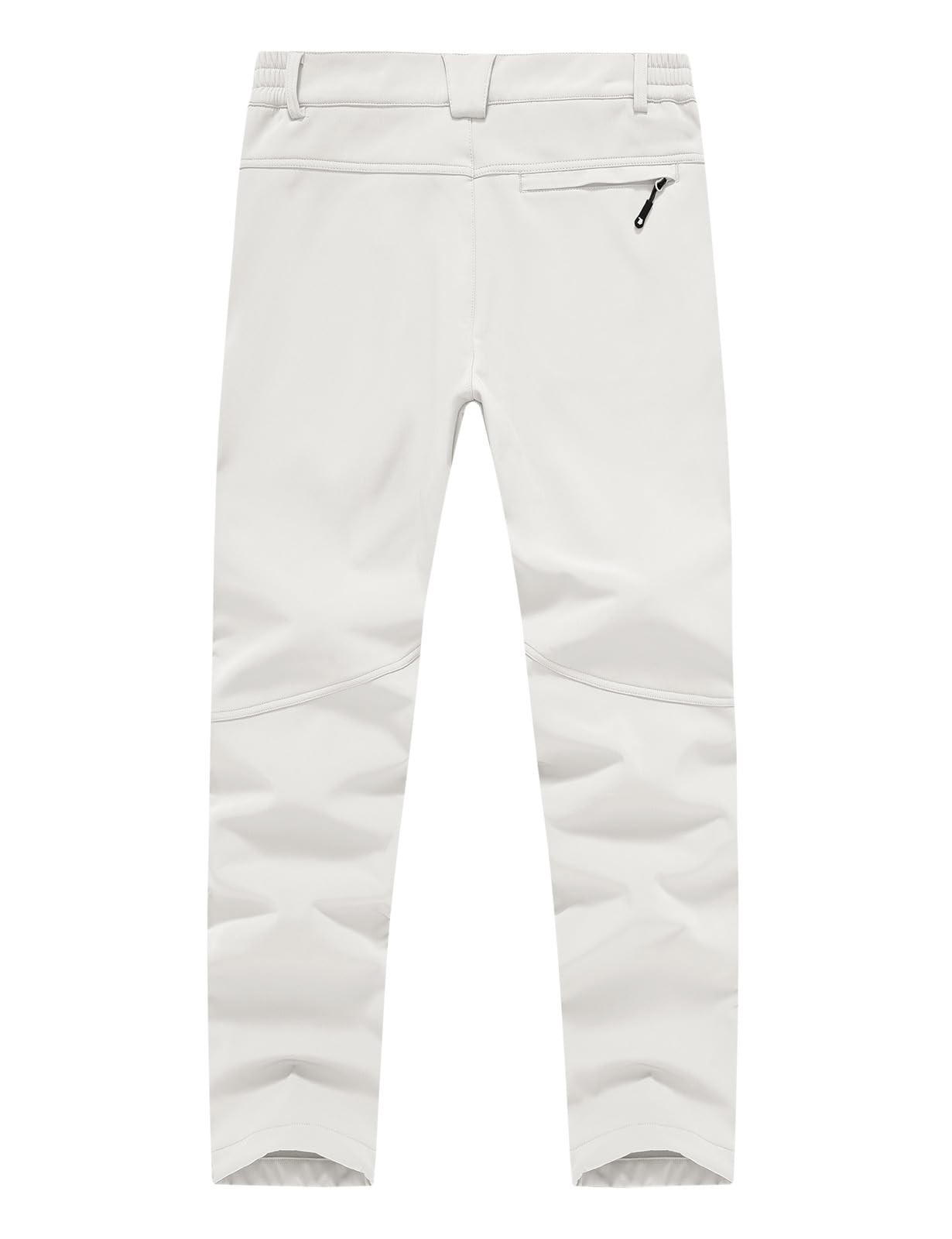 Rdruko Men's Winter Snow Pants, Waterproof Windproof Softshell Fleece Lined Insulated Zip Pocket Hiking Ski Motorcycle (White Grey, 34)