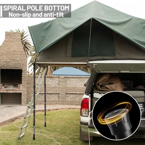 Adjustable Heavy Duty Tarp Poles 7.6FT - Aluminum Tent Poles for Camping & Outdoor Shelter - 4 Pack