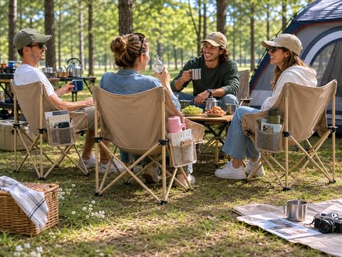 4-Pack Portable Folding Camping Chairs Set - Outdoor Seating for 300 Lbs