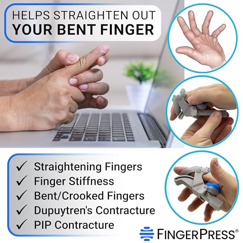 FingerPress Large Black Finger Straightener for PIP Flexion Contractures - USA Made