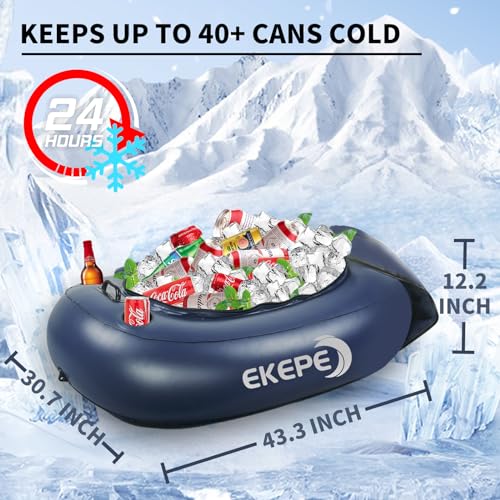 Inflatable Kayak Cooler with Cup Holders 40 QT Floating River Cooler