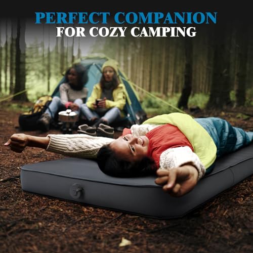 Self-Inflating Camping Sleeping Pad 4 Inch Thick, 9.5 R-Value, Wide 80x28 Inch