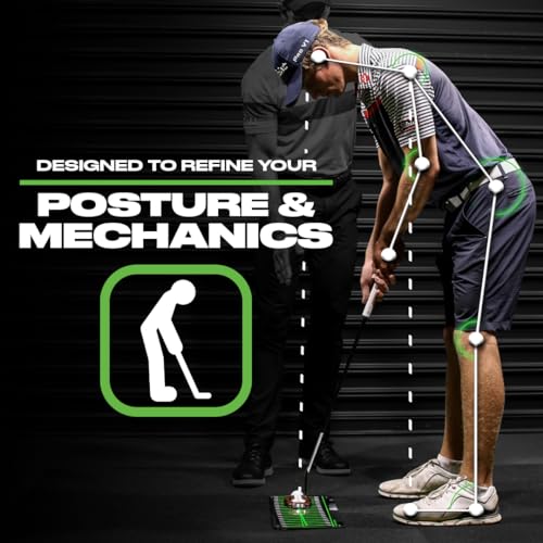 Pro Path Putting Mirror & Gates - Dual-Sided Golf Alignment Trainer for Indoor & Outdoor Practice