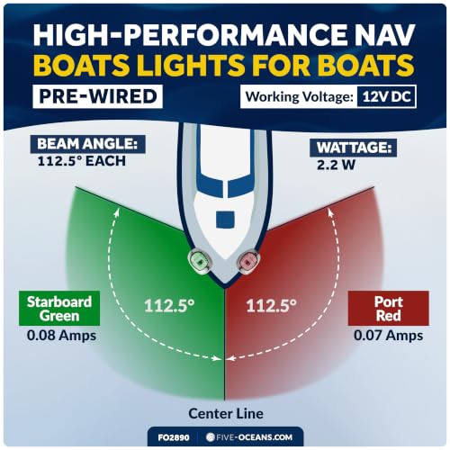 Boat Navigation Lights LED Bow Lights Red and Green Waterproof 12V USCG Certified