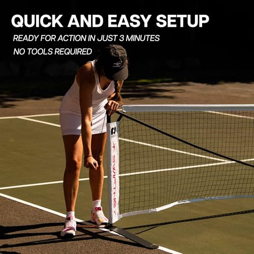 Portable Pickleball Net System with Carbon Fiber Frame - Regulation Size for Indoor & Outdoor Play