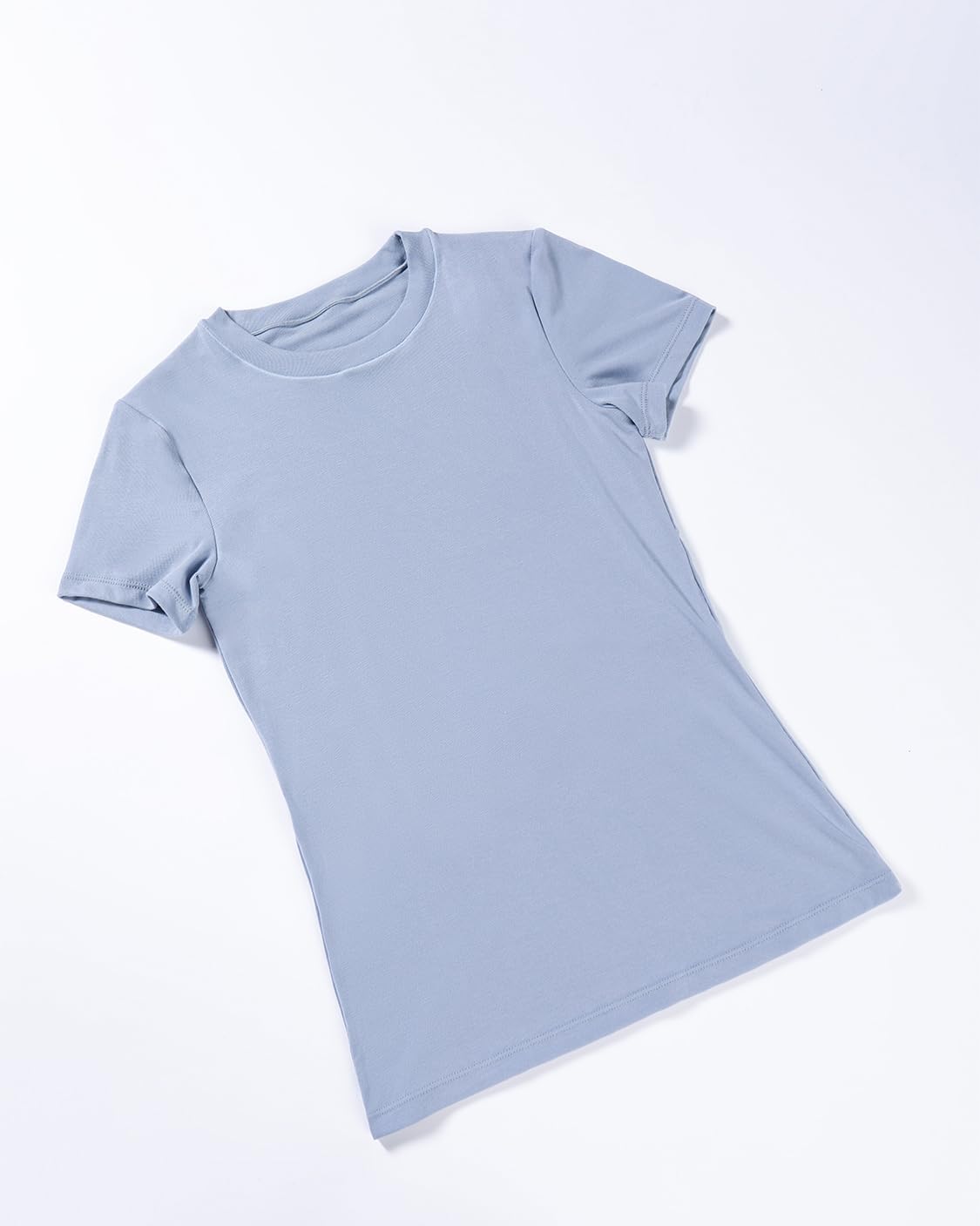 AUROLA Everyday Fitted T-Shirt - Women's Crew Neck Short Sleeve Modal Slim Fit Top | Stylish Crop Tee