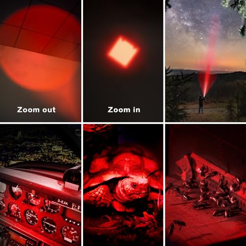 4 Pack Red LED Flashlight with 3 Modes for Astronomy Night Observation and Outdoor Activities - Variation of THIS listing