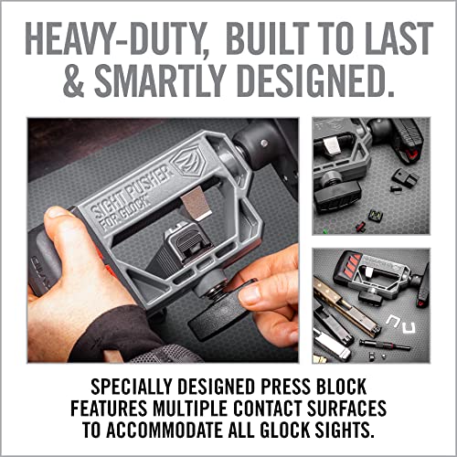 Glock Sight Pusher Tool for Front & Rear Dovetail Installation - Compatible with Glock 17, 19, 26, 43 & More