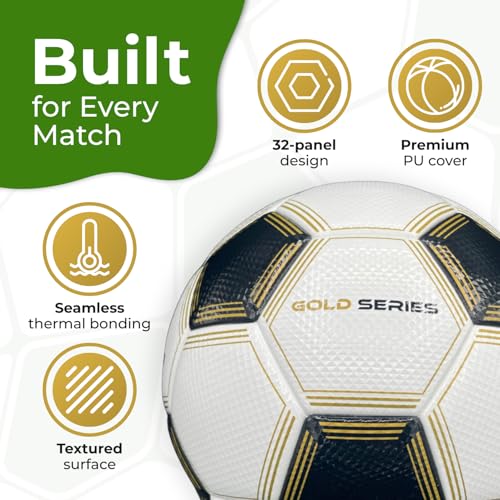 ROLARA Size 5 NFHS Approved Soccer Ball - Professional Korean PU Leather Match Ball