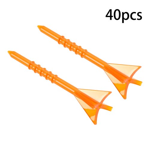 MUXSAM 40Pcs Golf Tees 3 1/4 Inch(83mm), Plastic Golf Tees 4 Prongs Stability Tees, Unbreakable Long Golf Tees with Tick Marks, Durable Stable Golf Tees for Practice Golf Lover, Orange