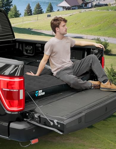 JOYTUTUS Black 6.0-6.3Ft Truck Bed Air Mattress No Built-in Pump, Compact & Anti-Leakage