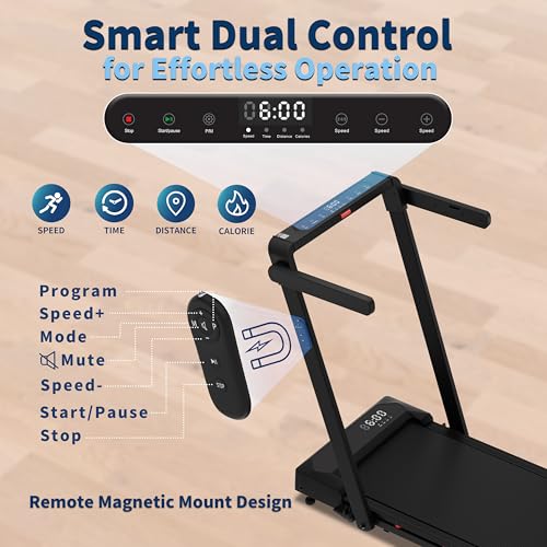 Hccsport 4-in-1 Foldable Treadmill with Incline & Remote Control - Manual Incline Version