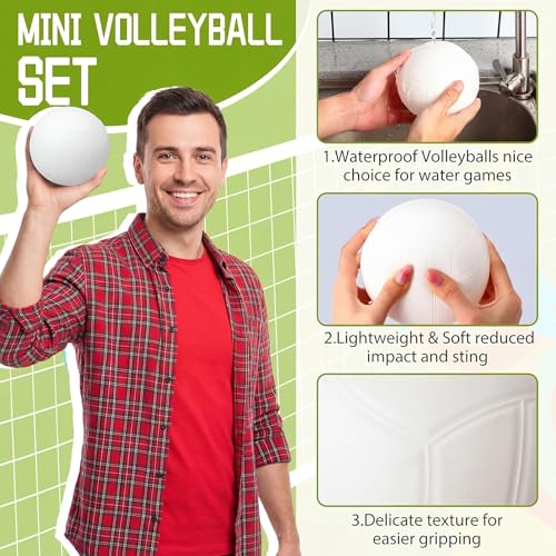 Jexine 36 Pack Mini Inflatable Volleyballs with Pump - 4 Inch Sports Party Decor