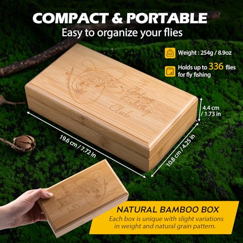Goture 144PCS Fly Fishing Flies Assortment Kit with Wooden Fly Box D1