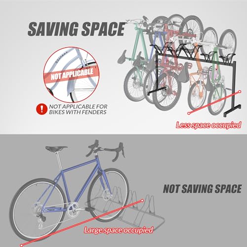 5-Bike Floor Stand Bike Rack - Adjustable Garage Bicycle Storage Organizer