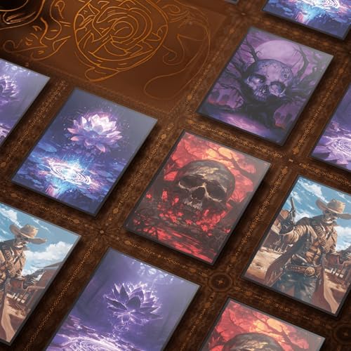 Red Moon Skull Magic Card Sleeves - 100 Matte Finish Standard Size Protectors