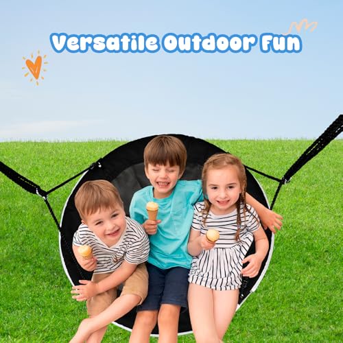 48 Inch Kids Tree Swing with LED Lights, Heavy-Duty Flying Saucer Swing for Indoor & Outdoor, 900lb Capacity - Variation of THIS listing