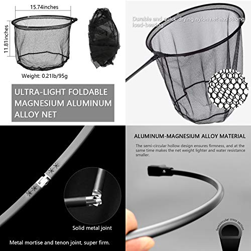 11.15ft Extra Long Telescoping Fishing Net with Carbon Fiber Handle