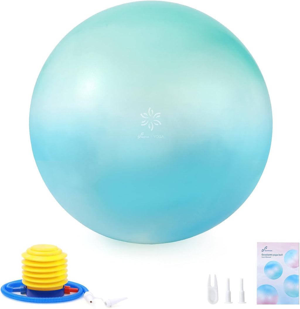 Sportneer Exercise Ball - Extra Thick 25.6'' Yoga Ball with Quick Pump | Anti-Burst & Slip Resistant Fitness Chair for Pregnancy & Therapy