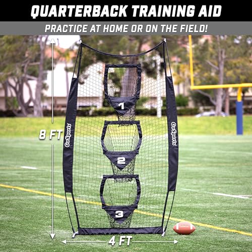 Football Throwing Target Net - 8 x 4 ft Practice Pass Accuracy Training - Black Variation