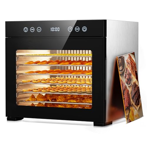 PSIIDAN Stainless Steel Food Dehydrator Machine 8 Trays Gray 650W Faster Drying