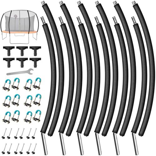 6PCS Trampoline Replacement Poles with Foam Sleeves & Dual Installation Options