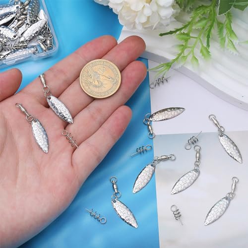 Fishing Spinner Blades Set with Ball Bearings and Spring Pins for DIY Lures