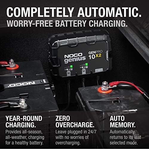 NOCO GENPRO10X2 12V 20A 2-Bank Marine Battery Charger & Maintainer (10A per Bank)