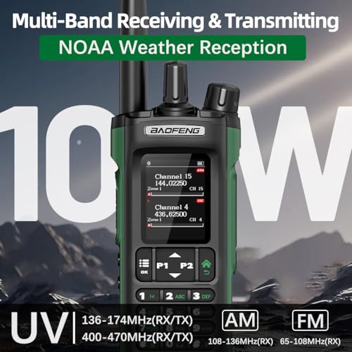 Baofeng DM-32UV Long Range Handheld Ham Radio with GPS, NOAA Weather, 3800mAh Battery - Green