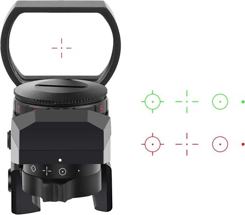 Beileshi Reflex Sight - Adjustable 4 Reticle Styles & 5 Brightness Settings | 20mm Rail Mount