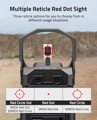 CVLIFE WolfCovert Red Dot Sight with Multiple Reticle System, RMR Footprint