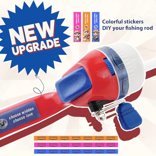 Kids Fishing Pole Set with Full Starter Kit - Red & Blue for Toddlers Boys Girls