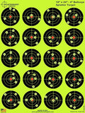 50 Pack Fluorescent Yellow Splatterburst Targets - 18x24 Inch Bullet Holes for Shooting