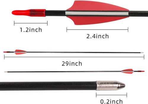 LWANO 28" Fiberglass Arrows - Durable Target Arrows with Blunt Tips for Youth & Beginners | Pack of 12