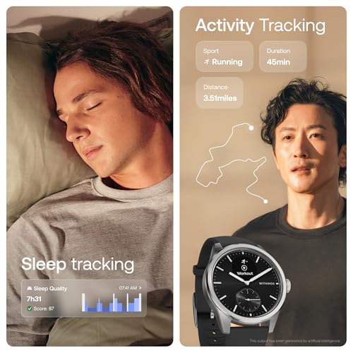Withings ScanWatch 2 42mm Black Hybrid Smartwatch with Heart Rate & Sleep Tracking