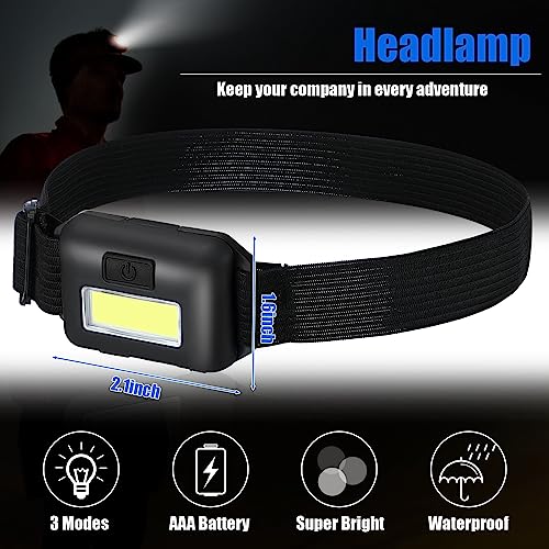 96 Pcs LED Headlamp Flashlight Set with 288 AAA Batteries for Outdoor Use