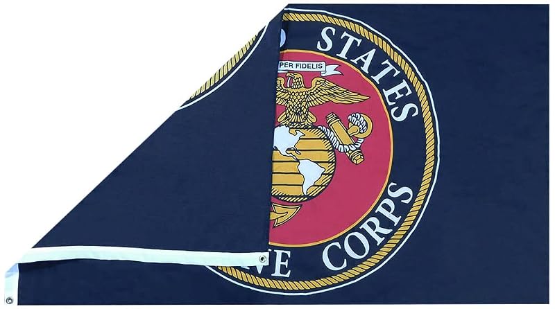 USMC Logo Emblem Flag 3x5 Premium Heavy Duty Polyester Banner - Officially Licensed