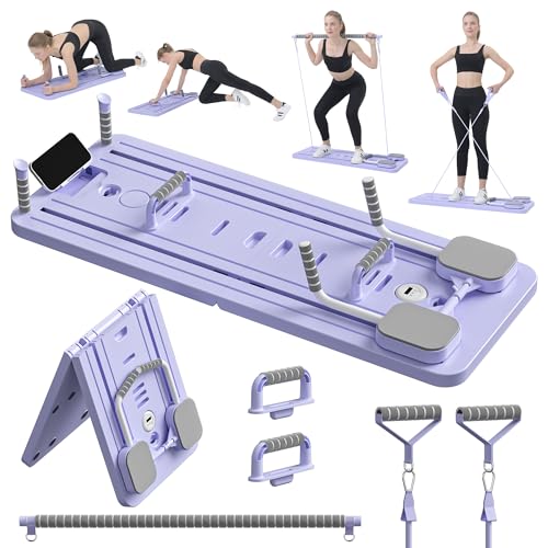 JANUA Purple Pilates Reformer Board 5-in-1 Foldable Home Workout Equipment