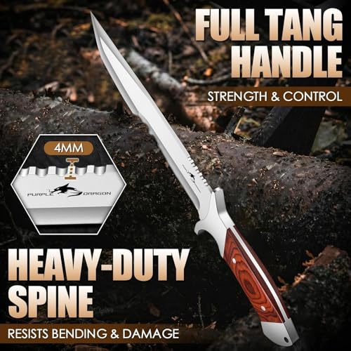Purple Dragon Heavy Duty Machete Brown for Tree Cutting & Bushcraft