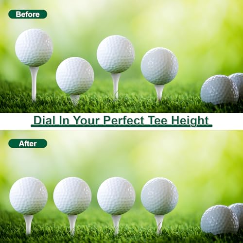 Adjustable Golf Tee Height Setter Tool with Precision Scale - Aluminum