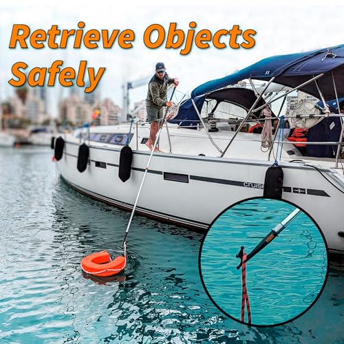 18 Feet Telescoping Boat Hook for Docking - Aluminum Extension Pole