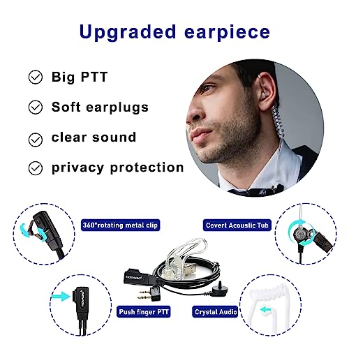 Long Range Walkie Talkies 8 Pack with Earpieces - 5.5 Mile Range, Handheld Two Way Radios